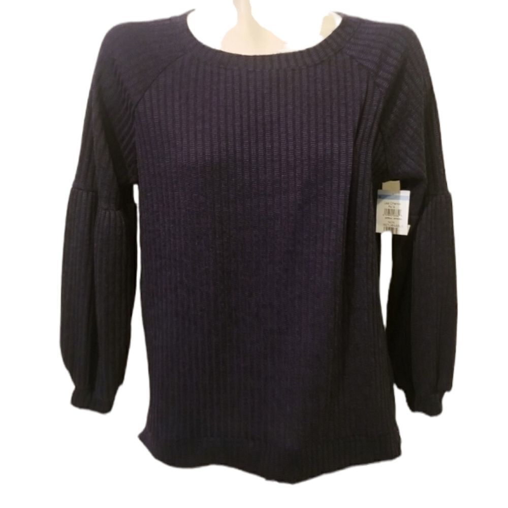 Status Navy Balloon Sleeve Tops Sz S‎